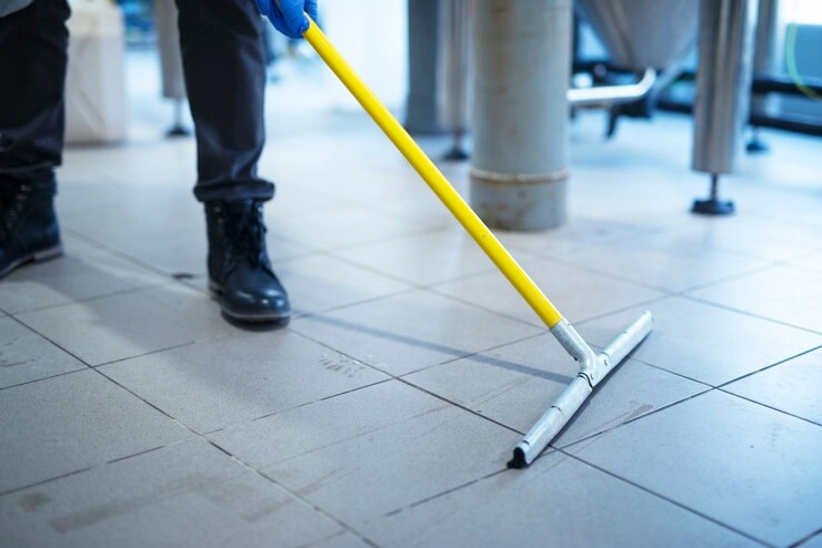 Wiping the floor of retail store