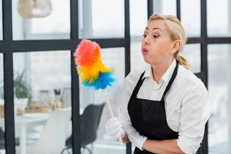 Cleaner working in London