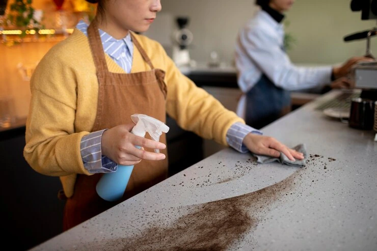 Cleaning Hotel Counter In London